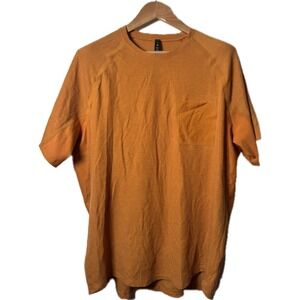 Lululemon Men's Short Sleeve Athletic Workout Yoga Shirt Top Mustard Yellow Sz L